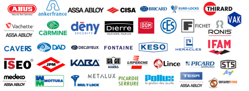 différentes marques de clés brevetées
